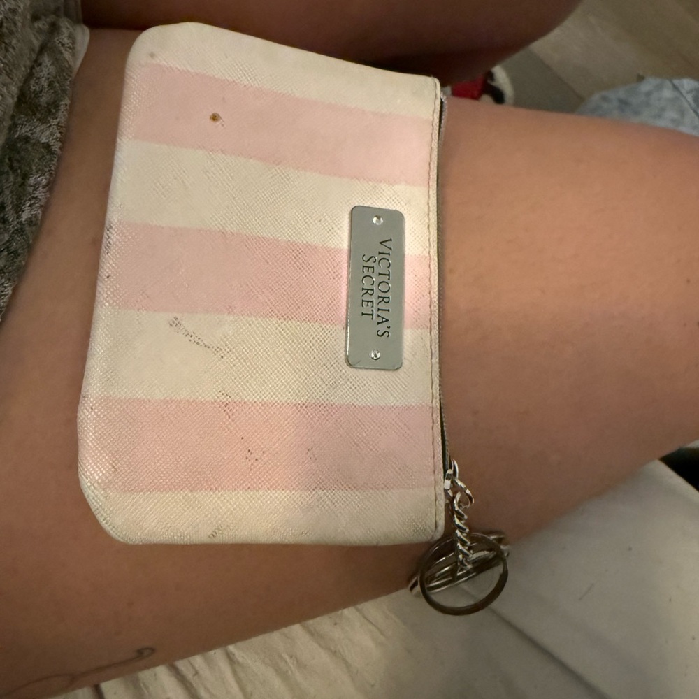 Victoria's Secret Pink and White Striped Clutch
